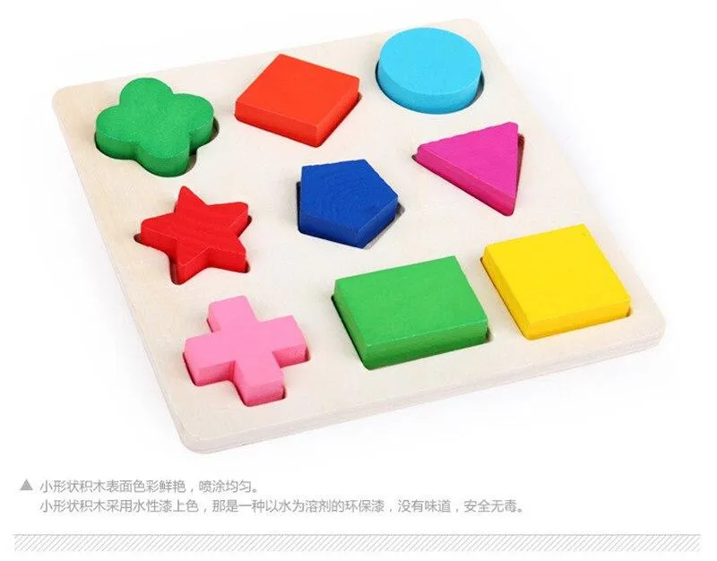 Wooden Geometric Shape Puzzle Toy Early Learning Educational Toys For Children Play Games Gift Colorful Baby Kids Wooden Toys